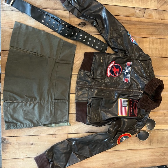 Leg Avenue Bomber Jacket Set 4 Piece Costume Size S/P - Picture 2 of 4